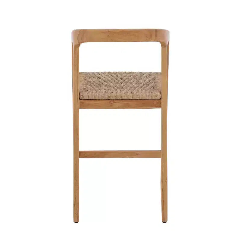 Taburete de bar nórdico de teca 30 natural para interior/exterior - Beige