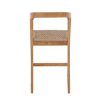 Taburete de bar nórdico de teca 30 natural para interior/exterior - Beige