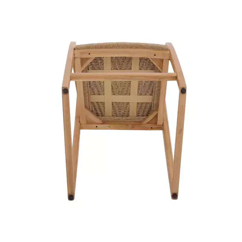 Taburete de bar nórdico de teca 30 natural para interior/exterior - Beige