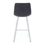 LeisureMod Elland 35 Taburete de Bar Tapizado en Piel con Base Blanca de Acero Inoxidable - Taburete Moderno de Altura de Encimera para Cocina, Bar y Pub