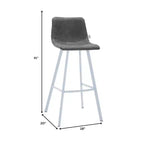 LeisureMod Elland 35 Taburete de Bar Tapizado en Piel con Base Blanca de Acero Inoxidable - Taburete Moderno de Altura de Encimera para Cocina, Bar y Pub