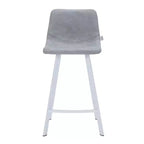 LeisureMod Elland 35 Taburete de Bar Tapizado en Piel con Base Blanca de Acero Inoxidable - Taburete Moderno de Altura de Encimera para Cocina, Bar y Pub