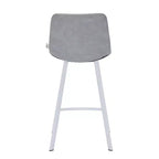 LeisureMod Elland 35 Taburete de Bar Tapizado en Piel con Base Blanca de Acero Inoxidable - Taburete Moderno de Altura de Encimera para Cocina, Bar y Pub