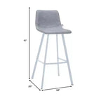 LeisureMod Elland 35 Taburete de Bar Tapizado en Piel con Base Blanca de Acero Inoxidable - Taburete Moderno de Altura de Encimera para Cocina, Bar y Pub