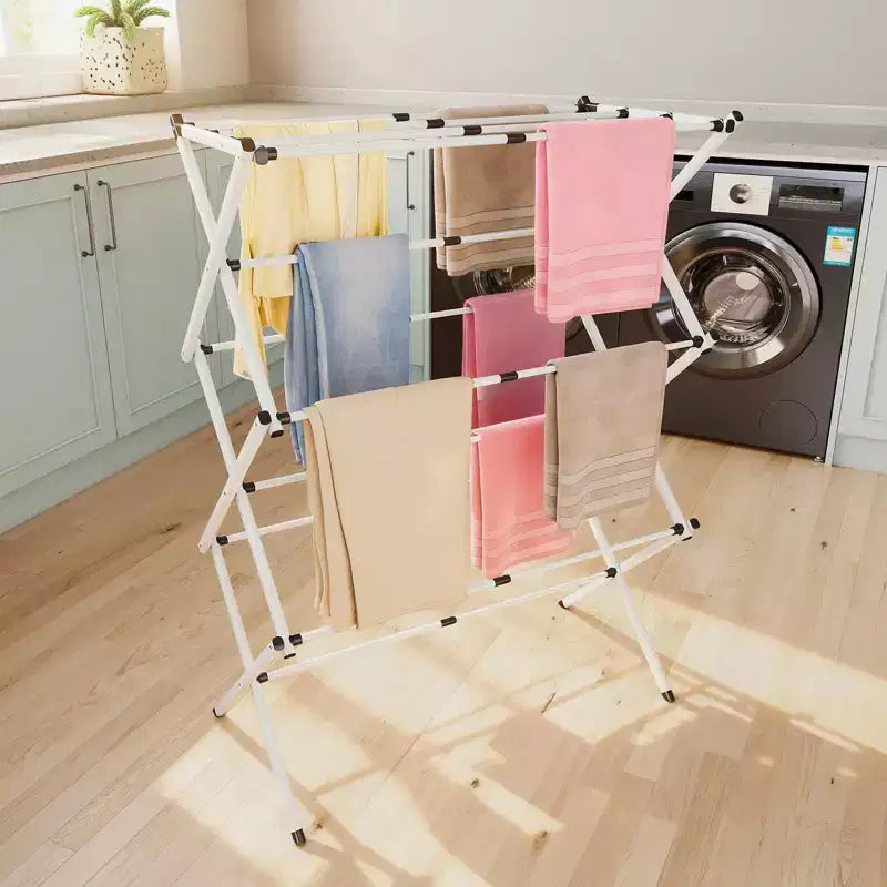 Tendedero plegable portátil de niveles múltiples para ropa blanca