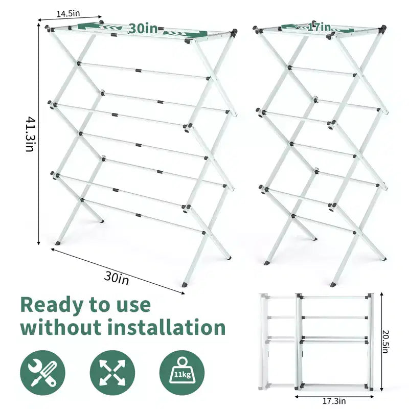 Tendedero plegable portátil de niveles múltiples para ropa blanca