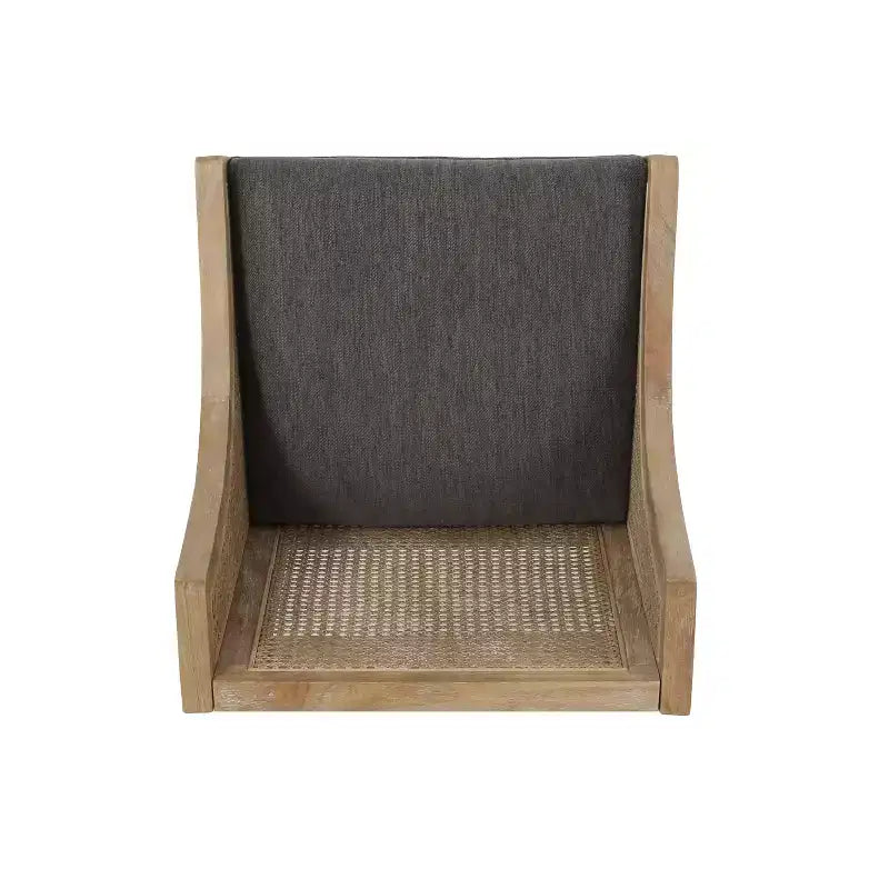 GDFStudio Deville Taburetes de mostrador de madera y caña tapizados de 25.5 pulgadas (juego de 2)