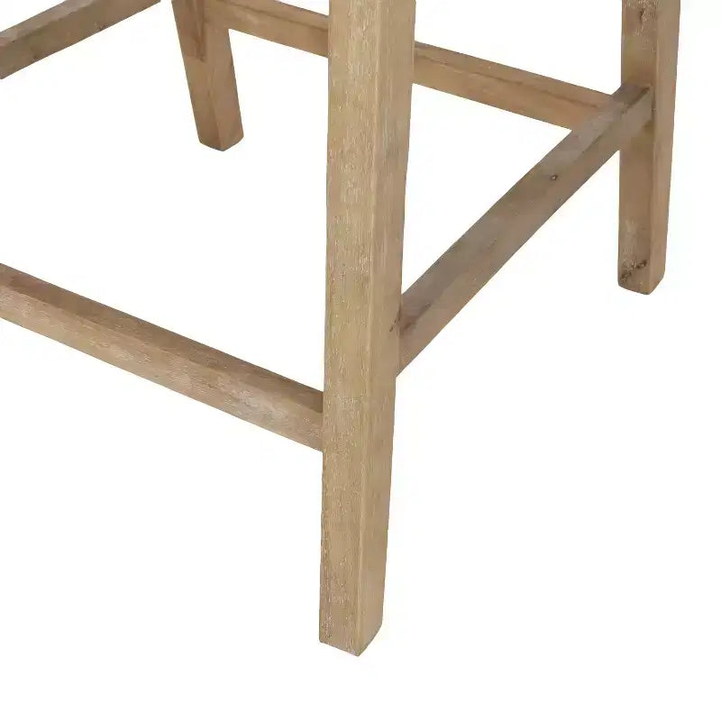 GDFStudio Deville Taburetes de mostrador de madera y caña tapizados de 25.5 pulgadas (juego de 2)