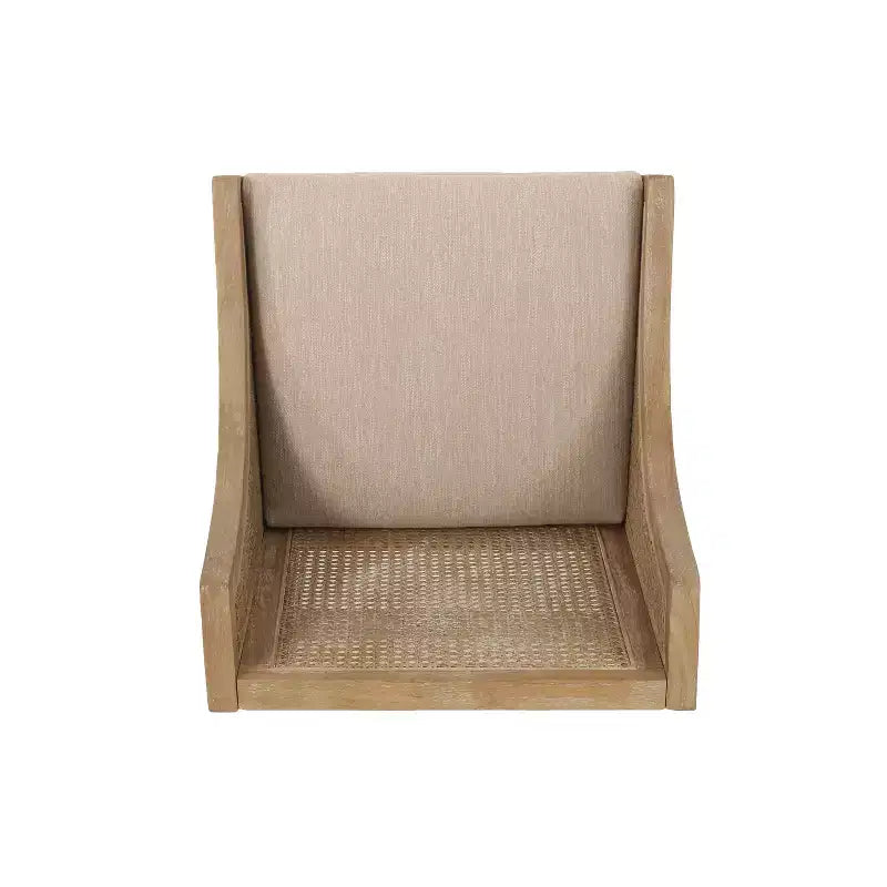 GDFStudio Deville Taburetes de mostrador de madera y caña tapizados de 25.5 pulgadas (juego de 2)